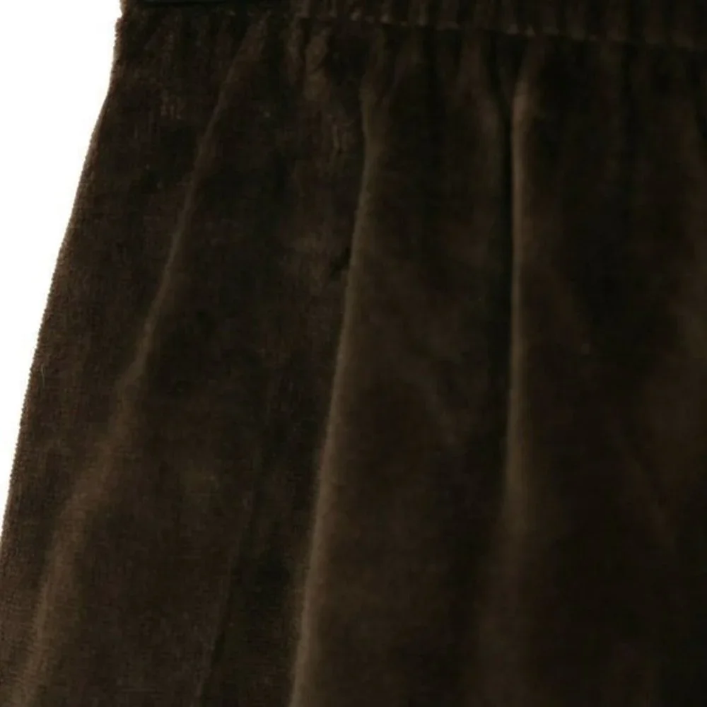 Alfred Dunner Velour Pants Brown Stretch Elastic Waist Petite 10 X 27‎ 10P